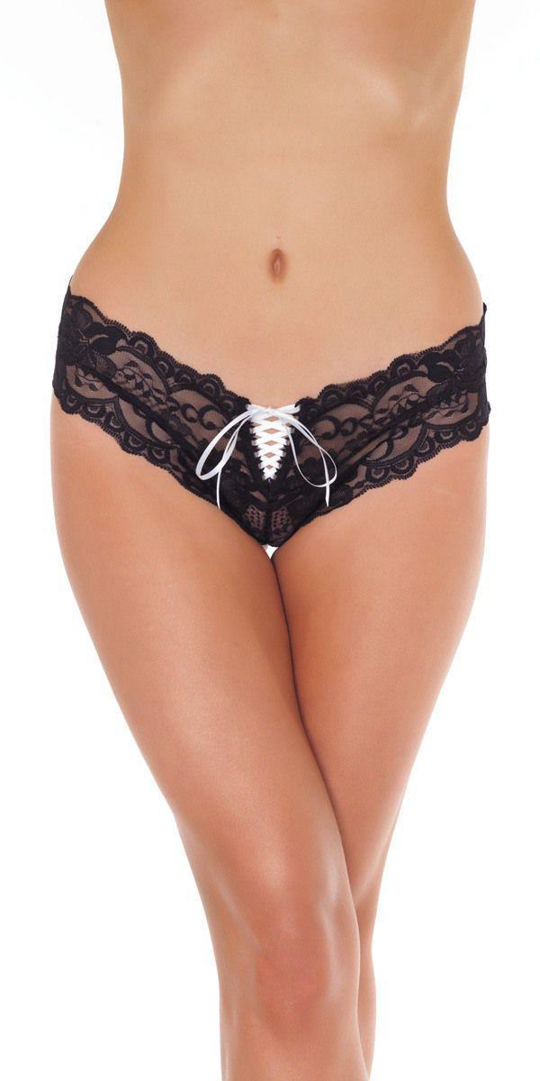 Sorte Blonde Trusser med Snøre - Elegant og Sexet!
