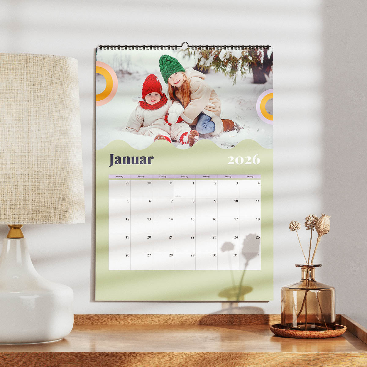 Farveglad Kalender   Standard Design fra Dinfotobog.dk