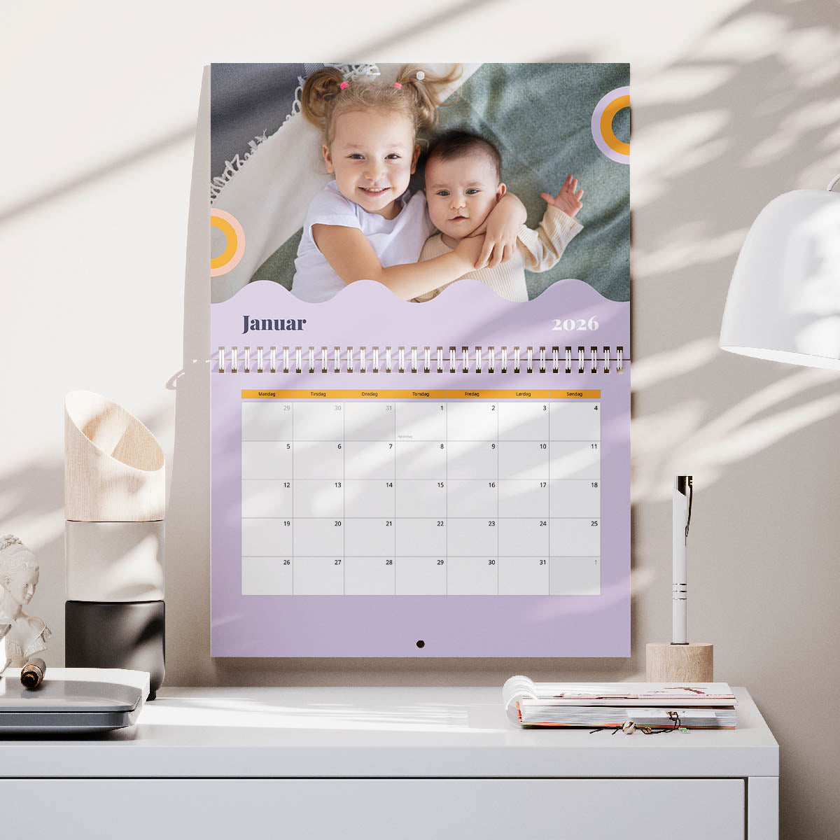 Farveglad Kalender   Dobbeltsidet fra Dinfotobog.dk