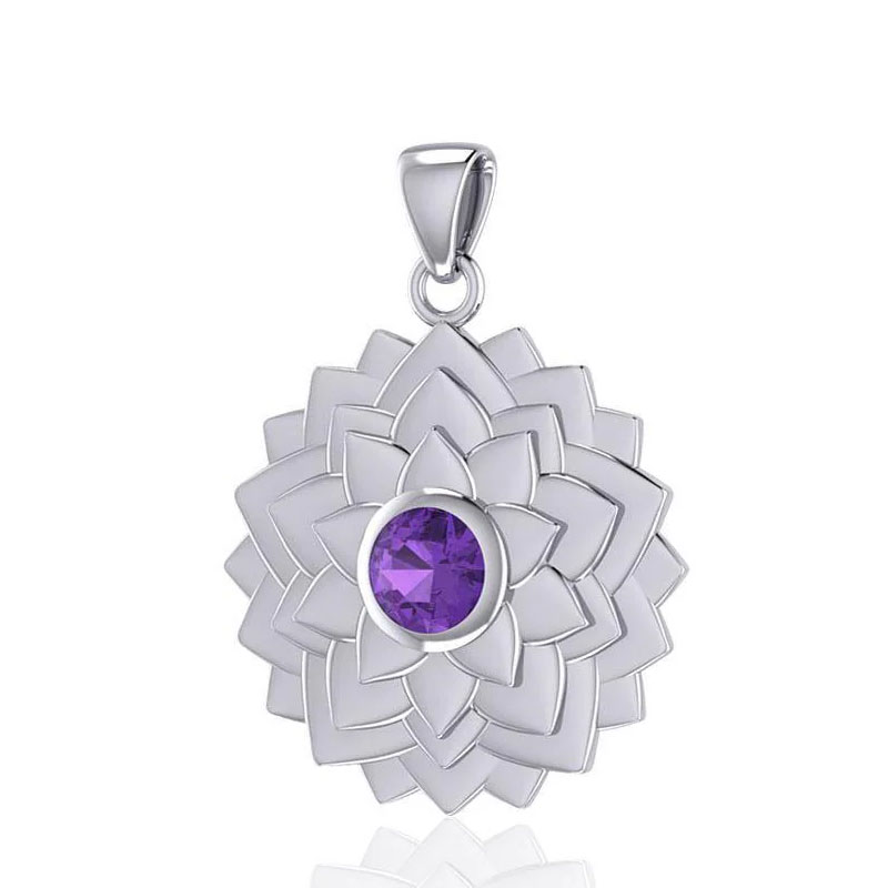 Chakra Vedhæng 7 Chakra   Sahasrara   Kronechakraet   34mm   U Kæde fra Smykker I Lilla »