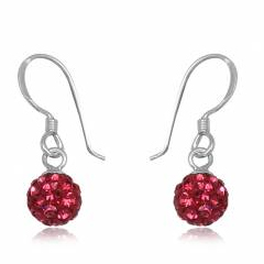 øreringe Med Swarovski Krystaller   22mm   Pr Par fra Smykker I Pink/ Lyserød»