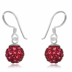 øreringe Med Swarovski Krystaller   21mm   Pr Par fra Smykker I Pink/ Lyserød»