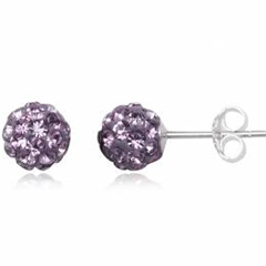 ørestikker Med Swarovski Krystaller   ø6mm   Pr Par fra Smykker I Lilla »