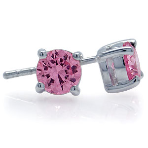 ørestikker Med Pink Zirkonia   ø6mm   Pr Par fra Smykker I Pink/ Lyserød»