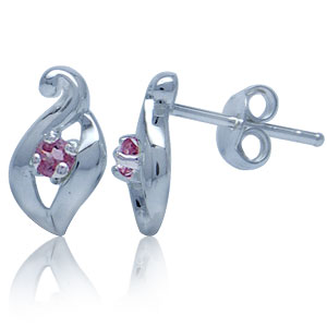 ørestikker Med Turmalin   11x6mm   Pr Par fra Smykker I Pink/ Lyserød»