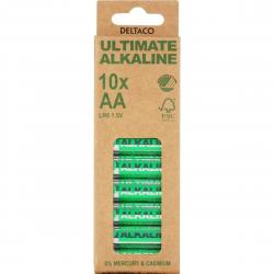 Ultimate Alkaline Aa Lr6 1,5v   10 Pak   Batteri fra Deltaco