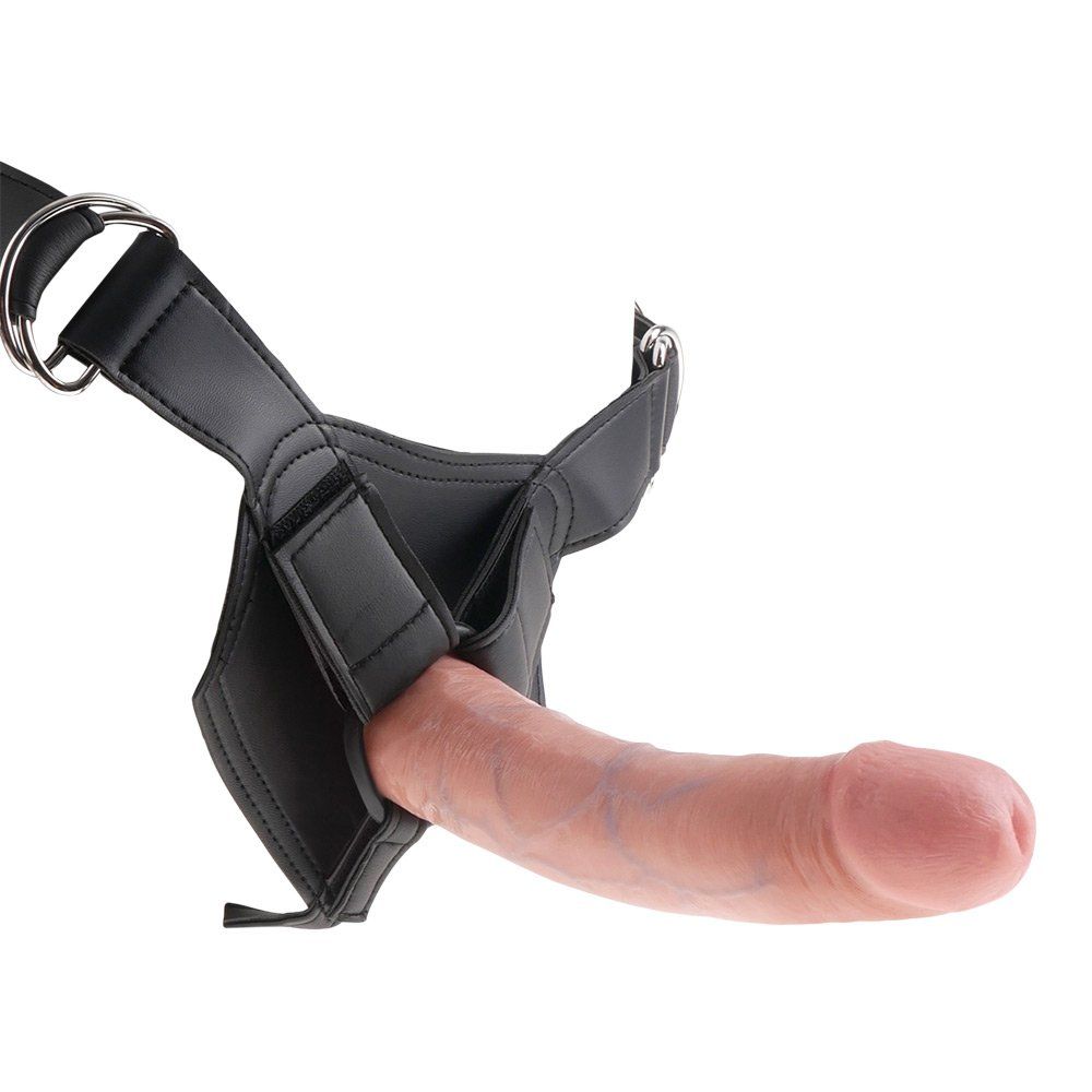 Strap On Harness M 8â Dildo   Lys Hudfarve fra King Cock