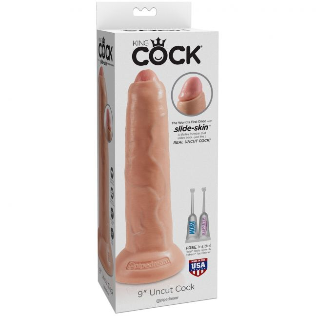 King Cock Uncut Realistisk Dildo 23 Cm fra Pipedream