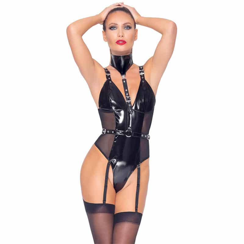 Masha Lak Bodystocking Sort   L fra Black Level