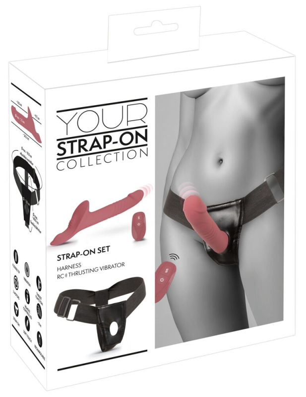 Stødende Strap On Vibrator Med Fjernbetjening fra You2toys