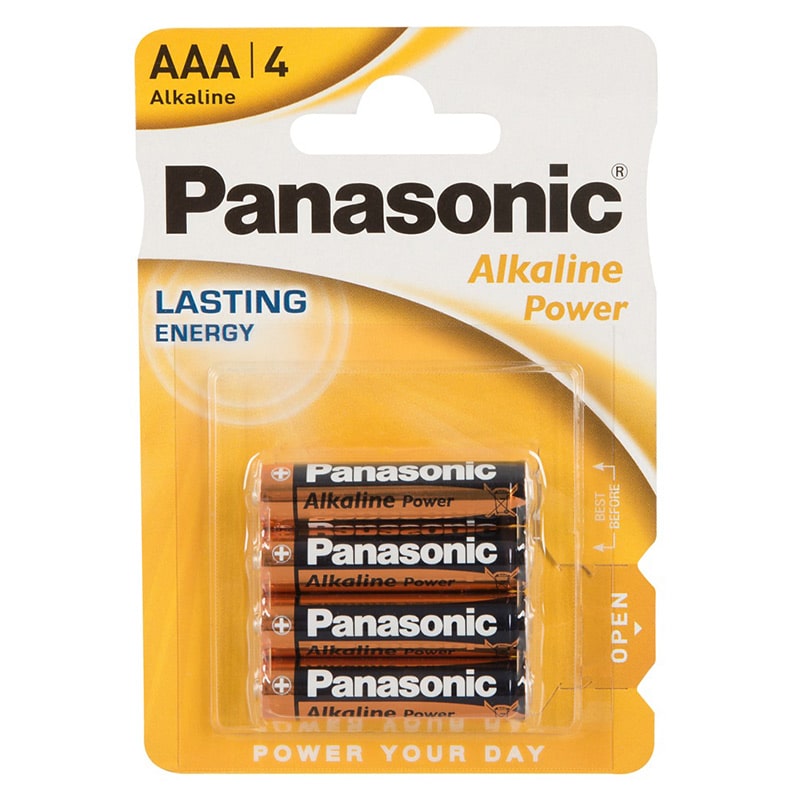Alkaline Power Batterier Aaa 4 Stk. fra Panasonic