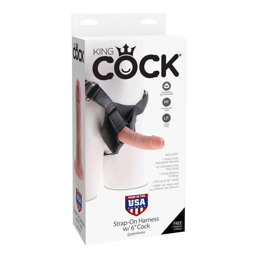 Strap On Harness M 6â Dildo fra King Cock