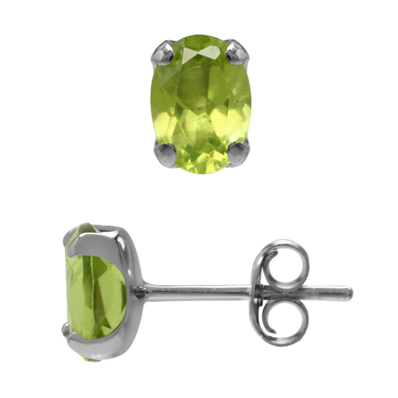 ørestikker Med Peridot   7x5mm   Pr Sæt fra Smykker I Grøn »