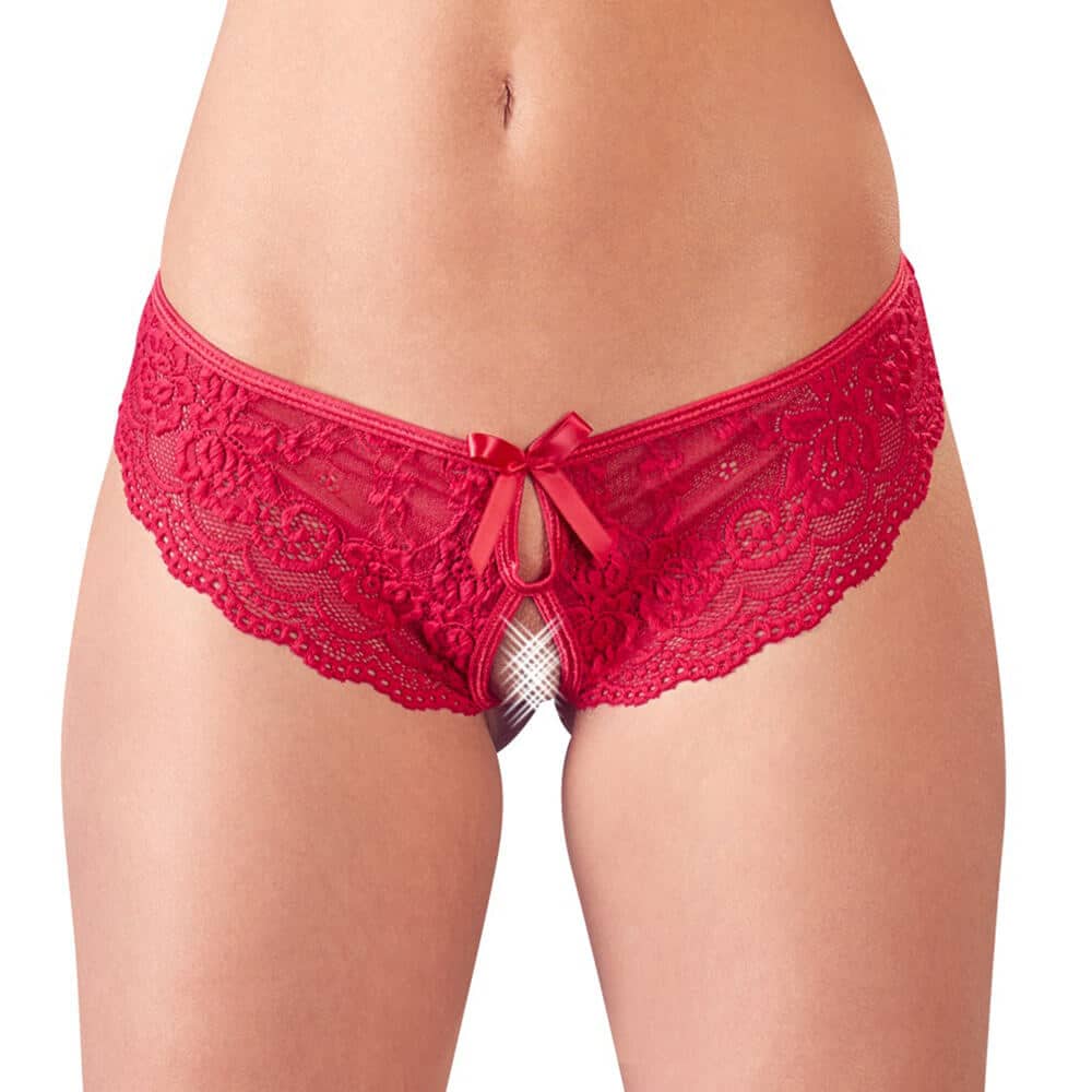 Fiona Bundløs Trusse Rød   S fra Cottelli