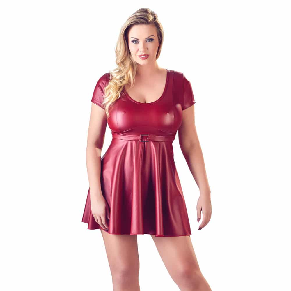 Rød Wet Look Babydoll   X fra Cottelli