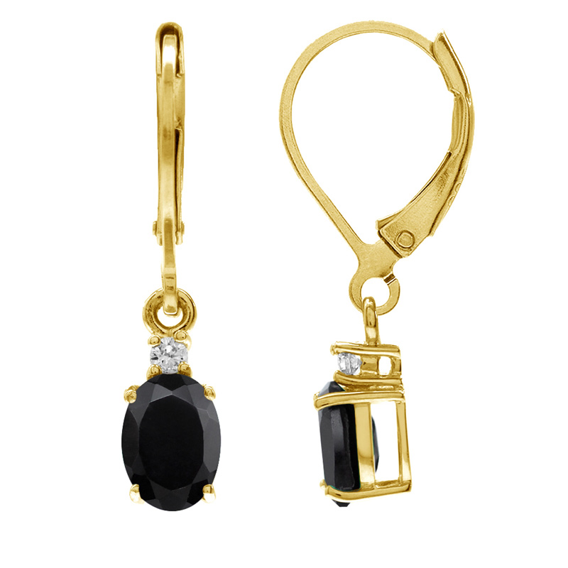 øreringe Med Sort Onyx   26mm   Pr Par   Forgyldt fra Smykker I Sort »