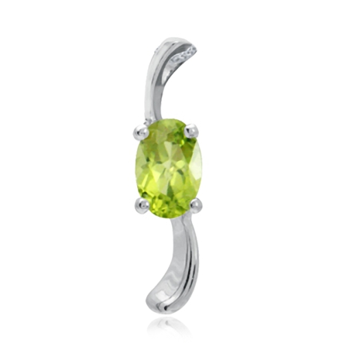 Vedhæng Med Peridot   17mm   M Kæde fra Smykker I Grøn »