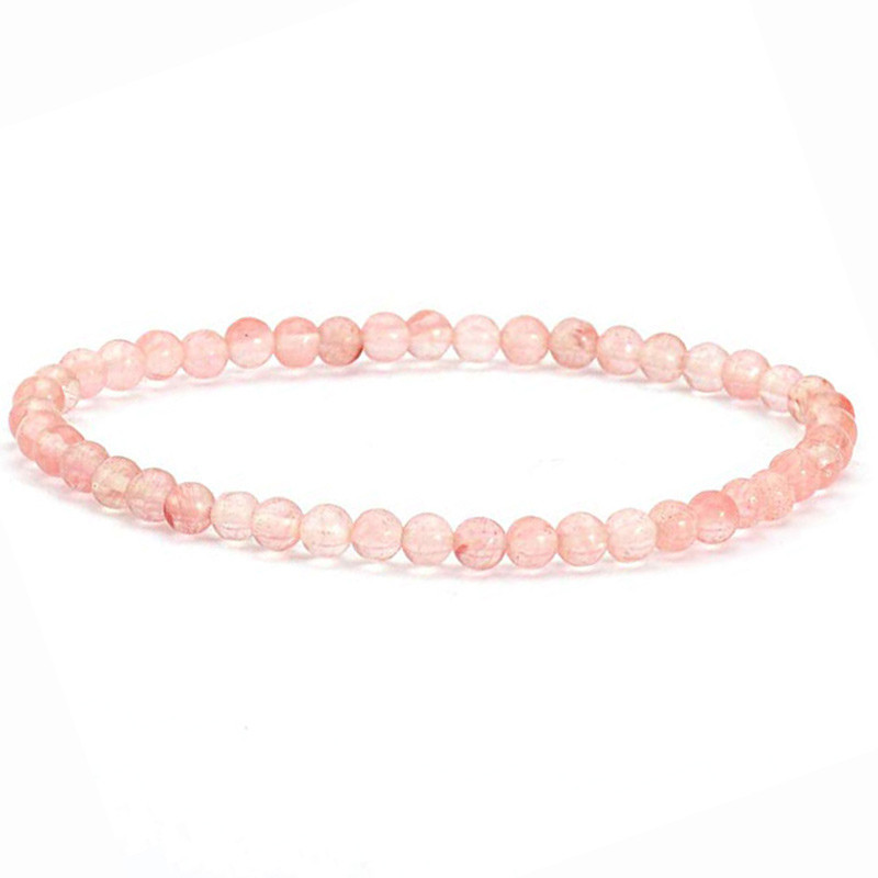 Armbånd Kirsebær Kvarts   3mm fra Smykker I Pink/ Lyserød»