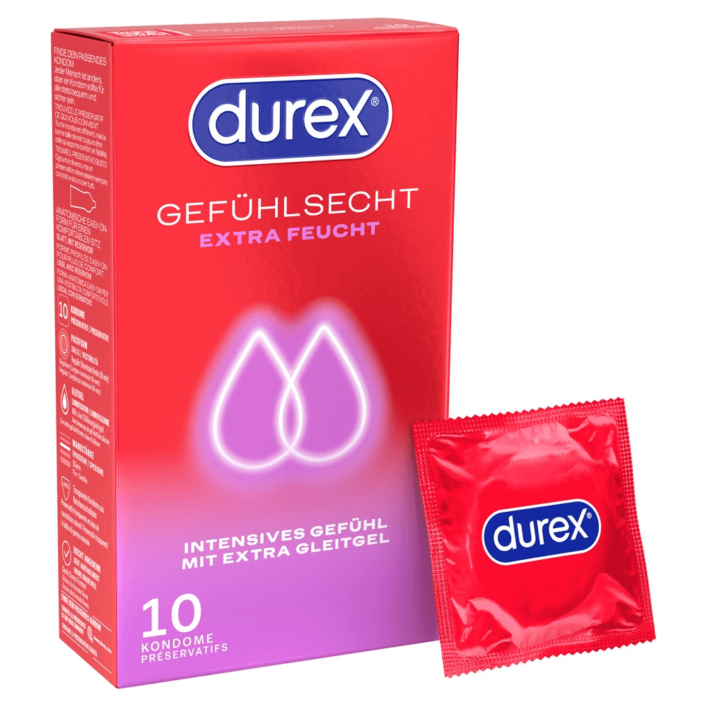 Gefühlsecht Extra Feucht Kondomer 10 Stk. fra Durex
