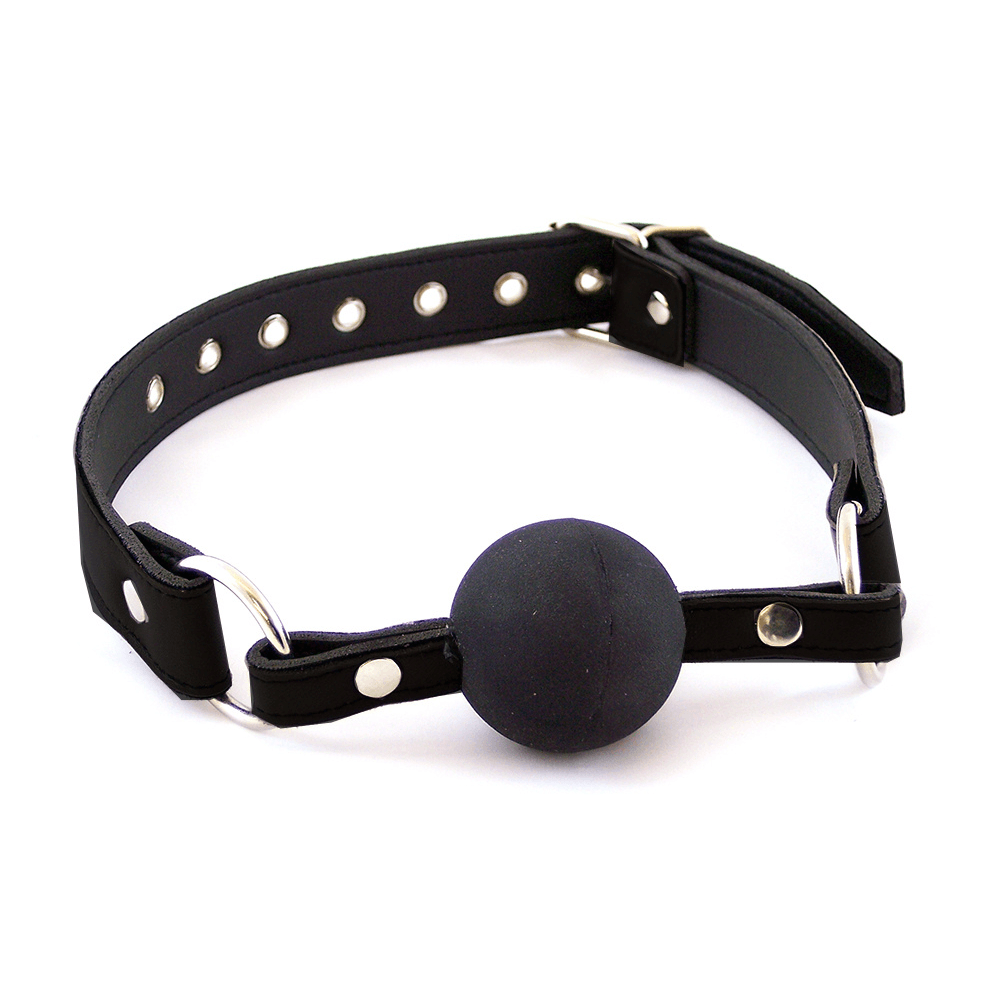 Luksuriøs Ball Gag I Læder Med Gummikugle fra Rouge