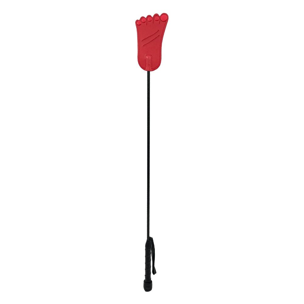Læder Ridepisk Med Fodformet Paddle fra Rouge