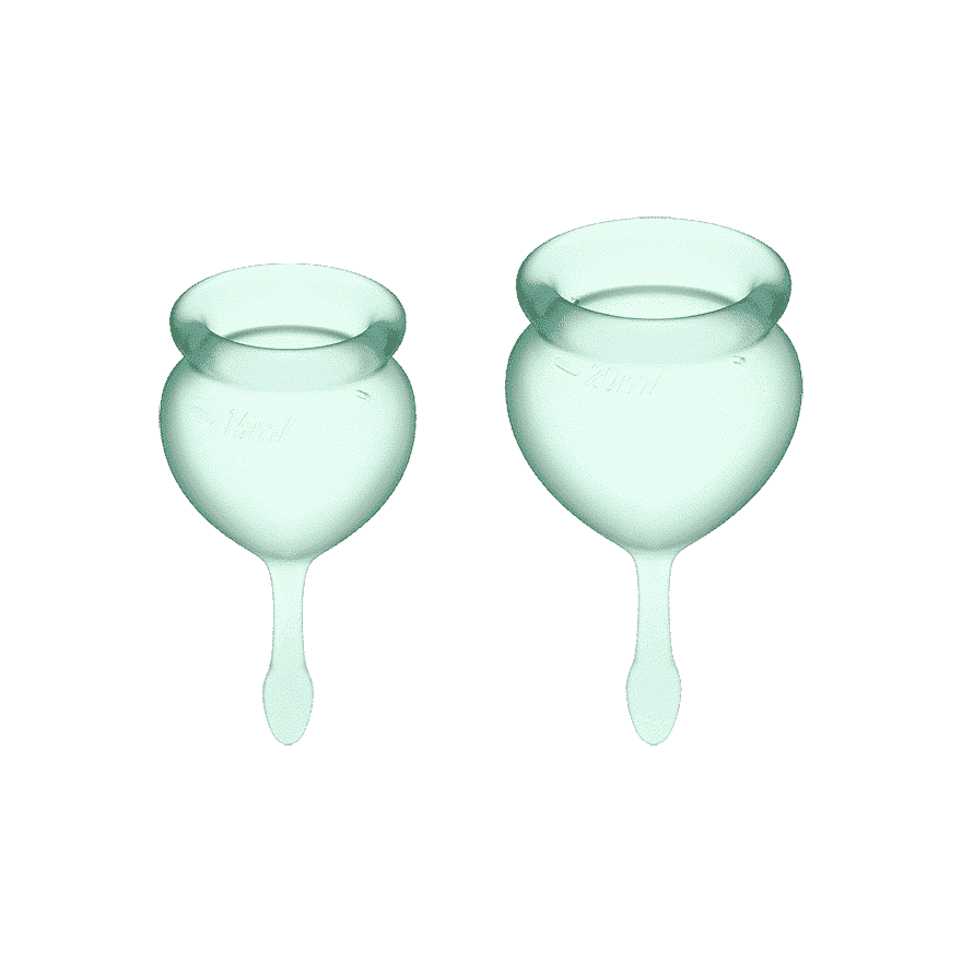 Feel Good Menstruationskop 2 Pak   Lysegrøn fra Satisfyer