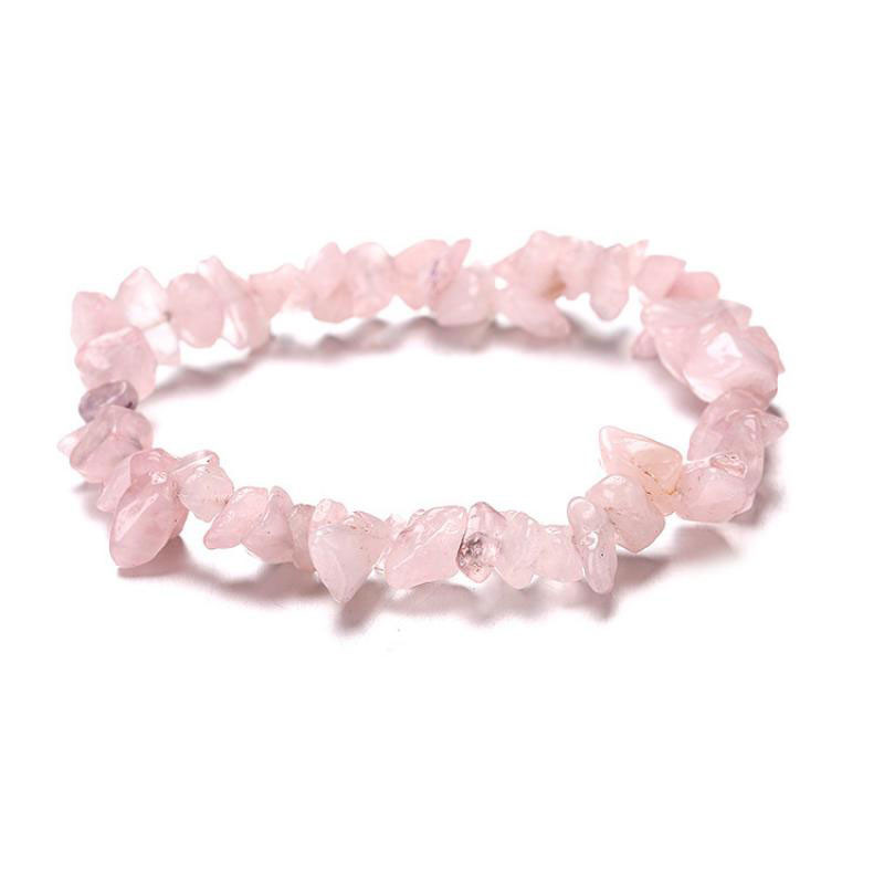 Armbånd Rosenkvarts   Krystal Chips fra Smykker I Pink/ Lyserød»