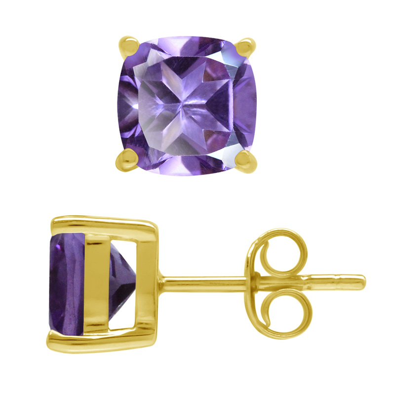 ørestikker Med Ametyst   8mm   Pr Par   Forgyldt fra Smykker I Lilla »