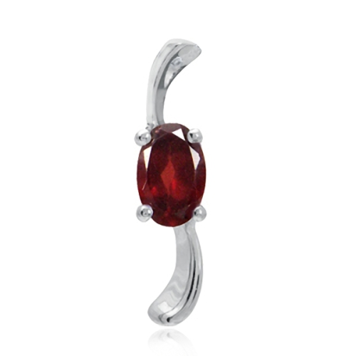 Vedhæng Med Rød Garnet   17mm   M Kæde fra Smykker I Rød »