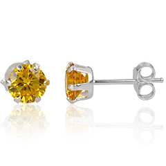 ørestikker Med Gul Zirkonia ø6mm Pr Par fra Smykker I Gul »
