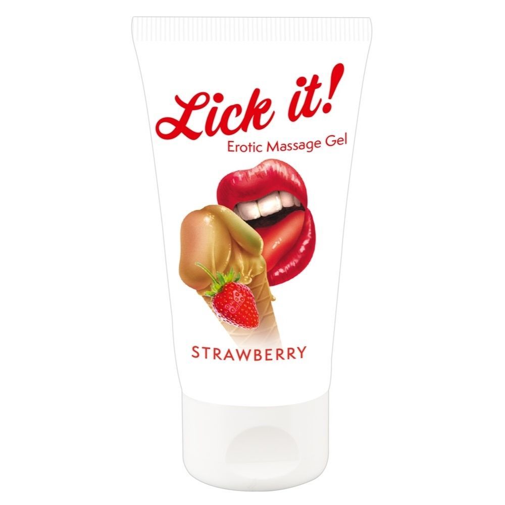 Lick It! Erotic Massage Gel Jordbær fra Laid