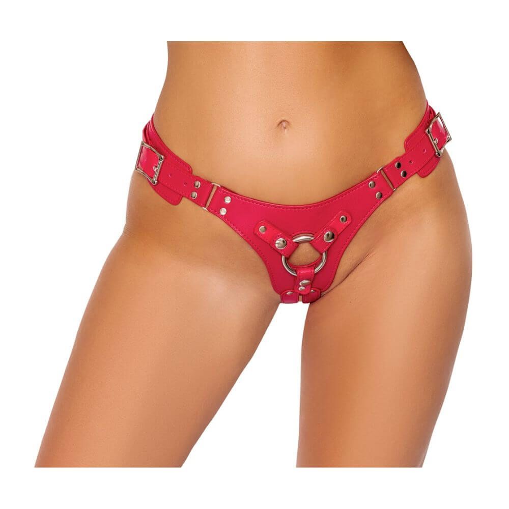 Rød Strap On Harness fra Bad Kitty