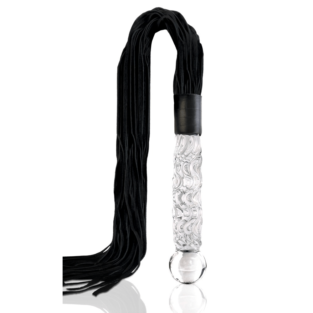 Hand Blown Glass Whip Med Glasdildo fra Icicles